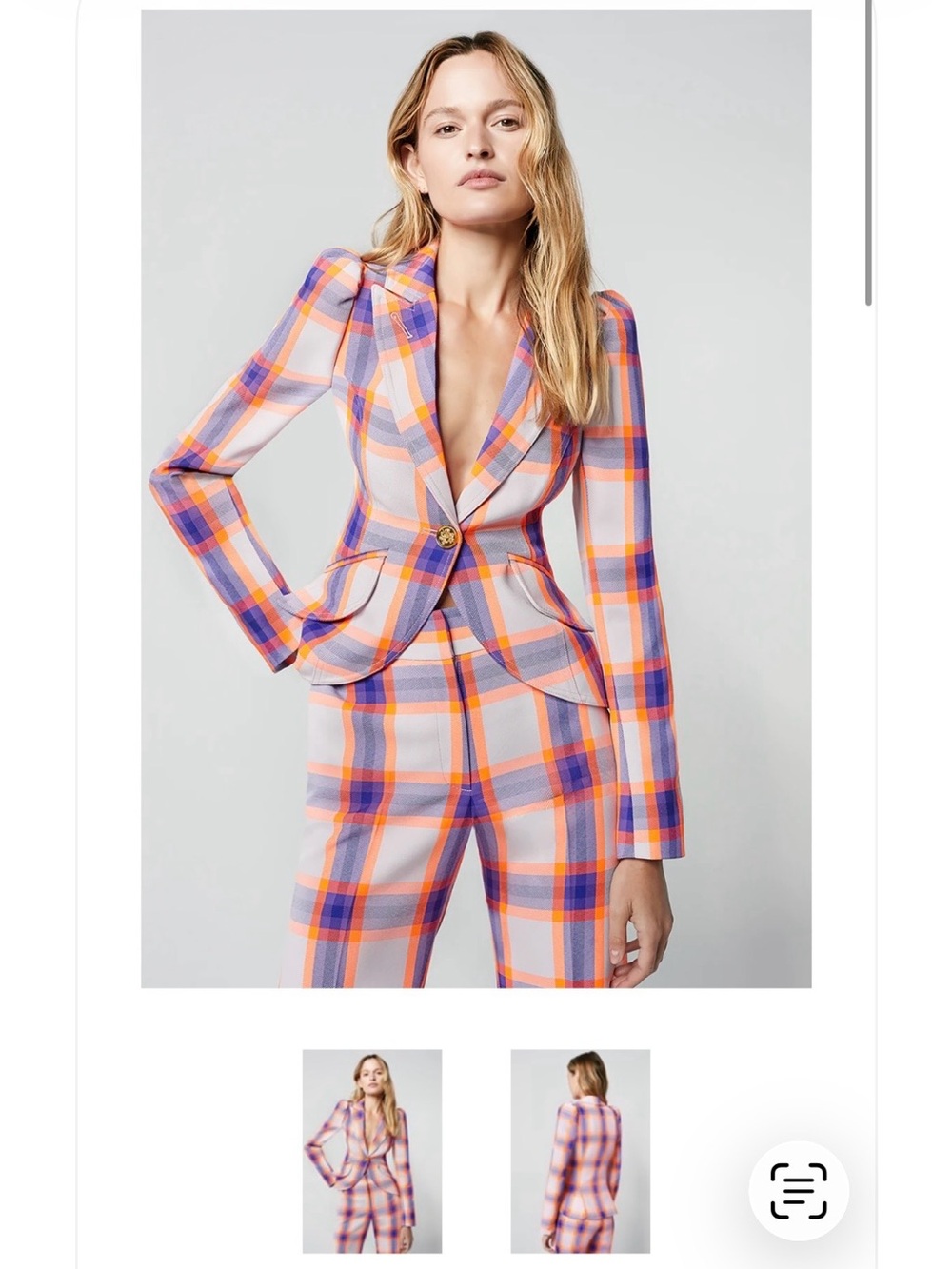 Smythe Lavender & Orange Plaid Tailored suit set